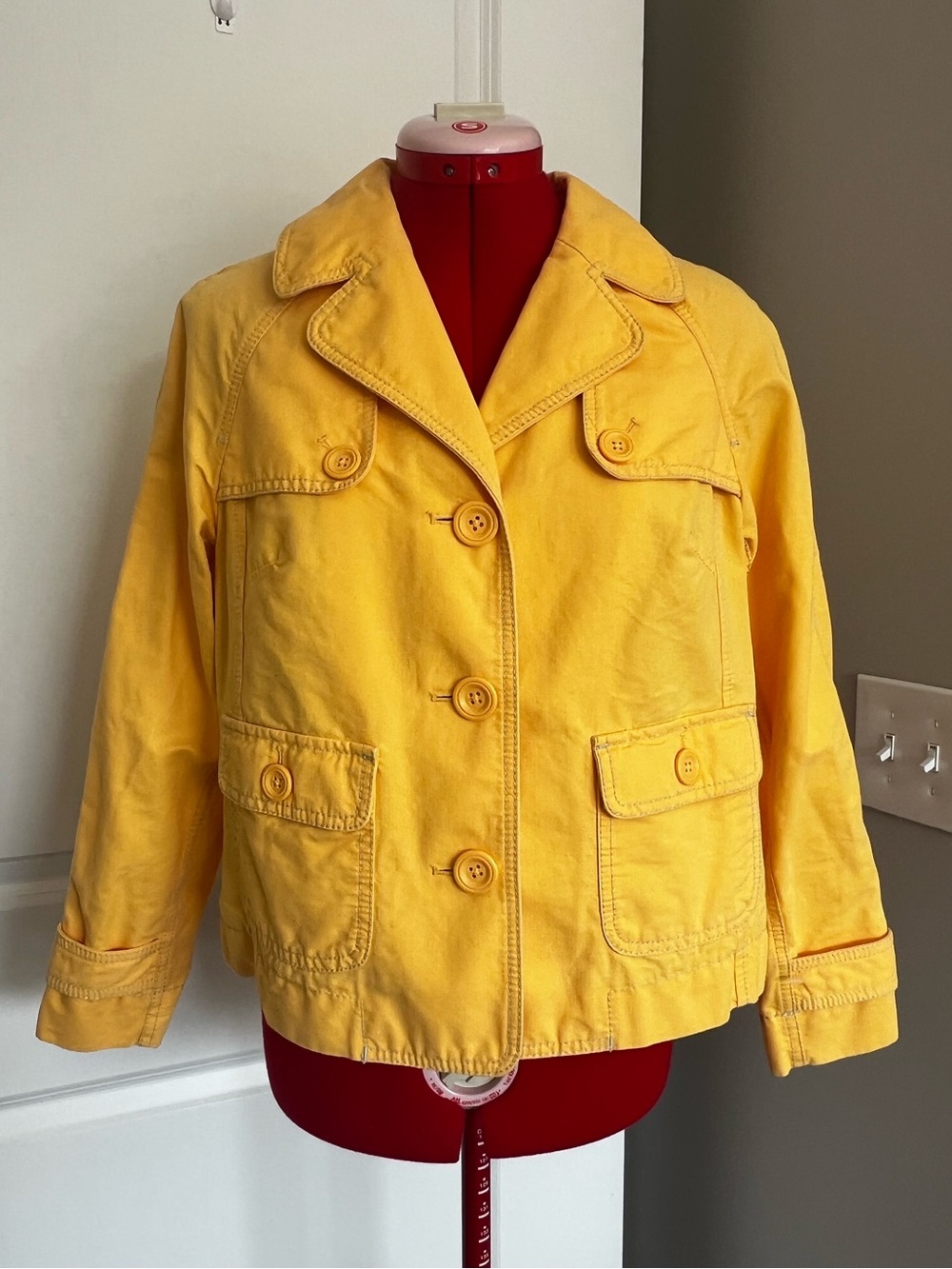 Ann Taylor Bright Yellow Utility Jacket with Button Front